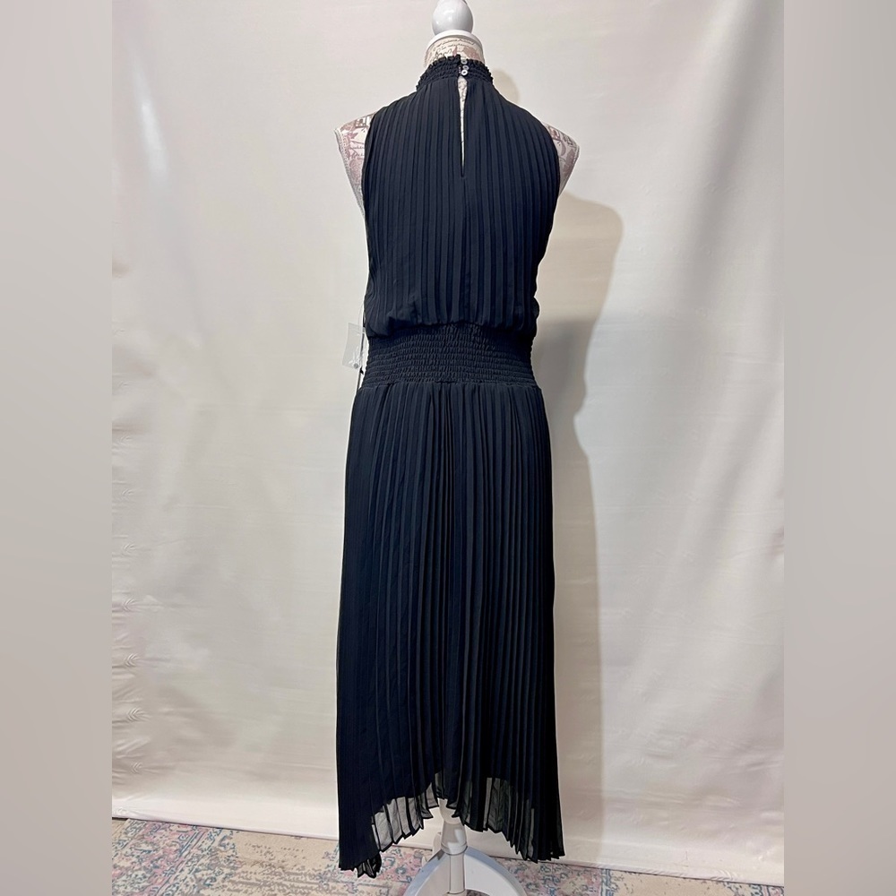 1 STATE‎ Black halter neck pleated skirt midi dress size S. - Picture 7 of 16
